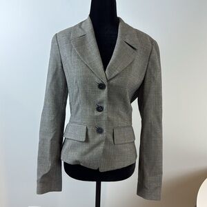Kenzo Paris Gray Tailored Blazer with Notched Lapel Size EU 38